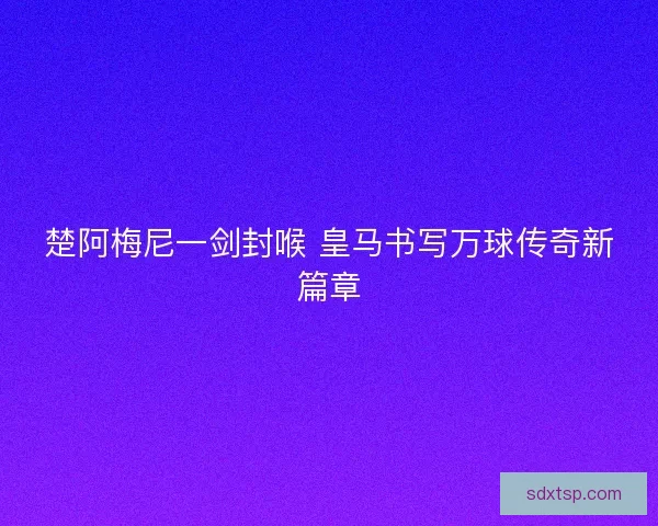 楚阿梅尼一剑封喉 皇马书写万球传奇新篇章